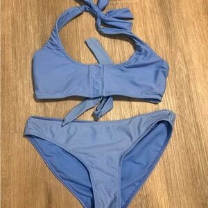 Blue Halter Bikini Set